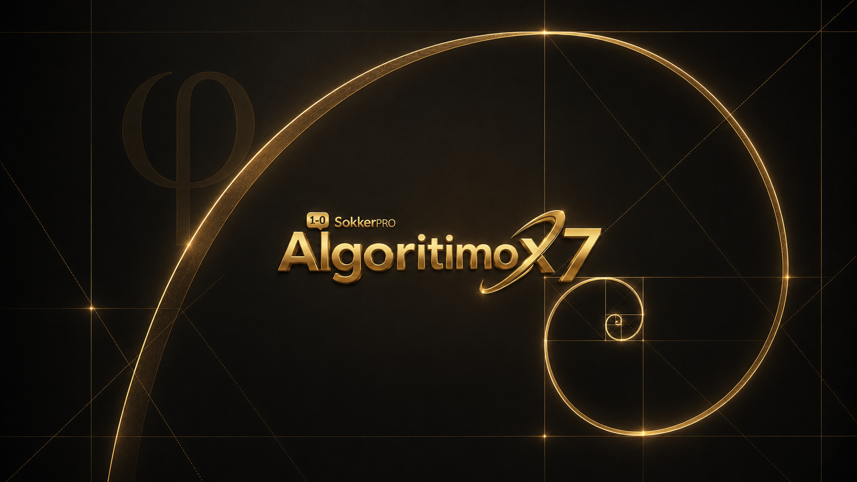 Algoritmo SokkerPRO x7 — espiral áurea de Fibonacci e proporção φ